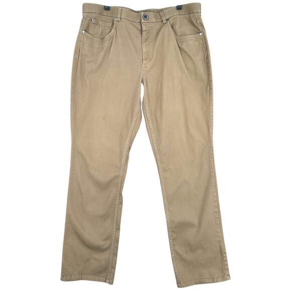 HART SCHAFFNER MARX Tan Flat Front Five Pockets‎ Chino Casual Pants 38 x 32 - Picture 1 of 7